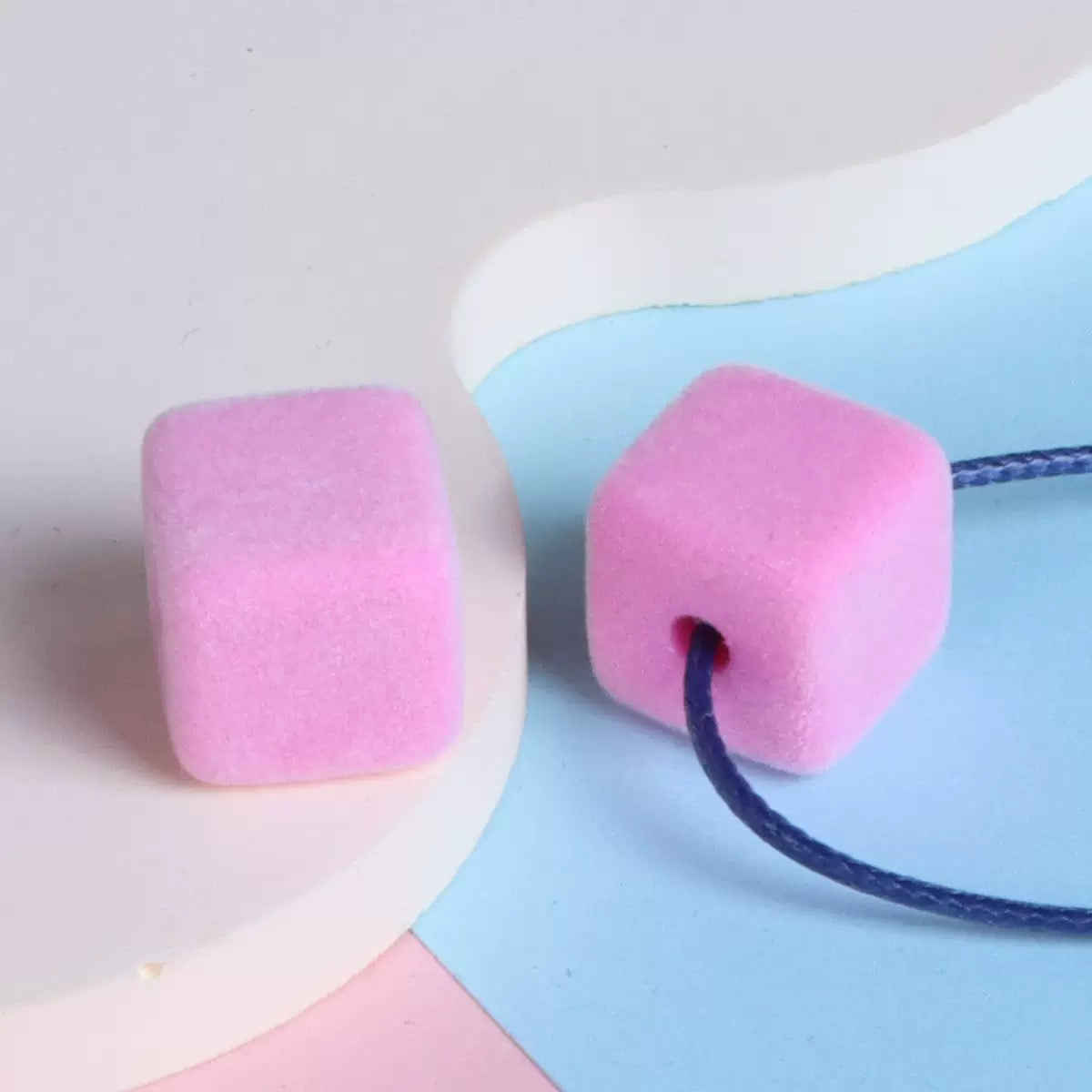 FS2191-About 14MM Size Frocked Acrylic Cube Beads Fit For Beadable Pens