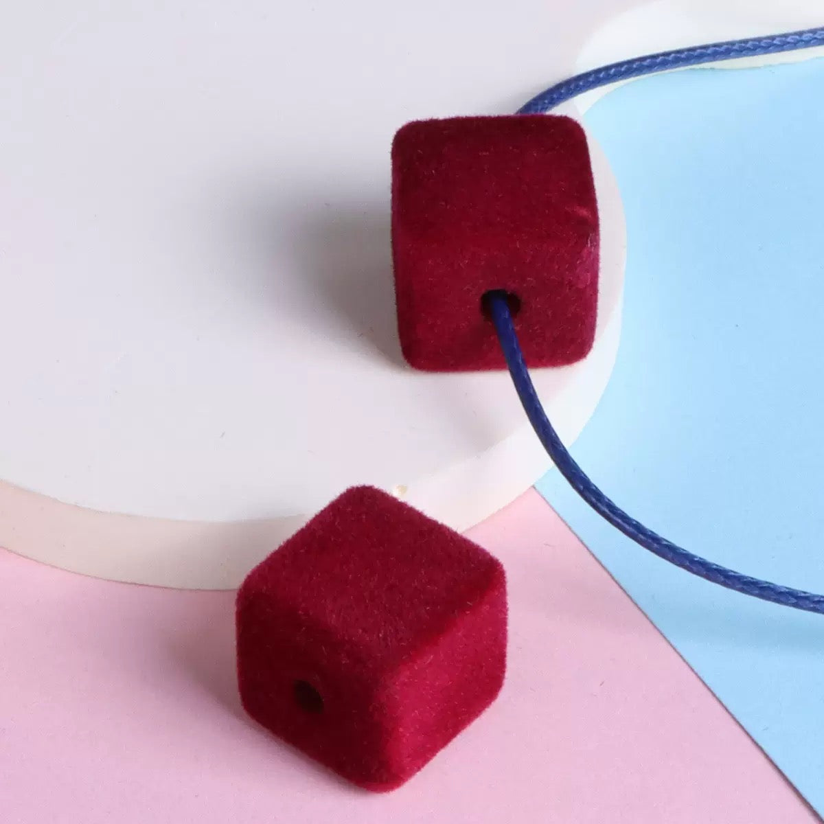 FS2191-About 14MM Size Frocked Acrylic Cube Beads Fit For Beadable Pens