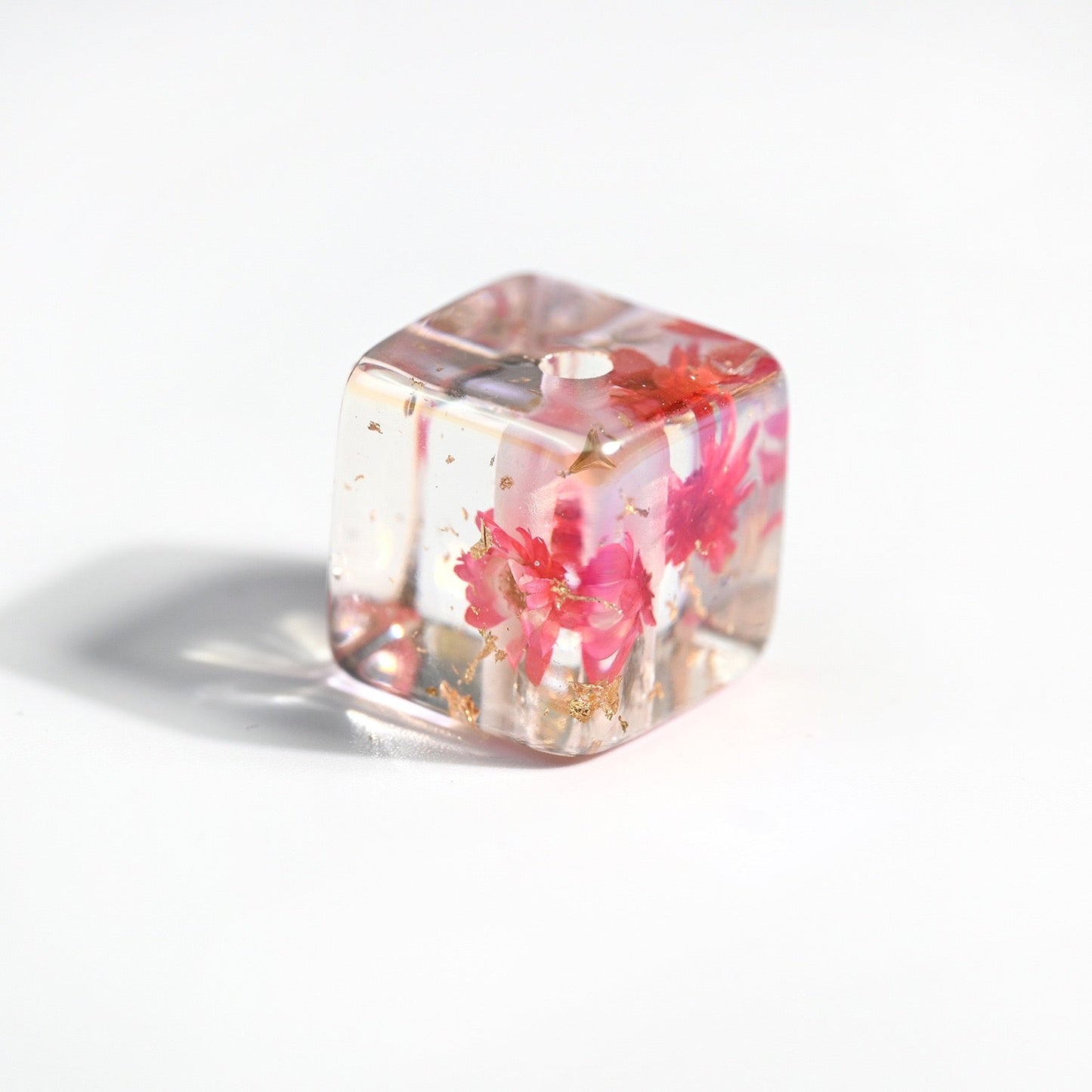 FS2120-14MM Square Dried Flower Resin Beads Mixed Color