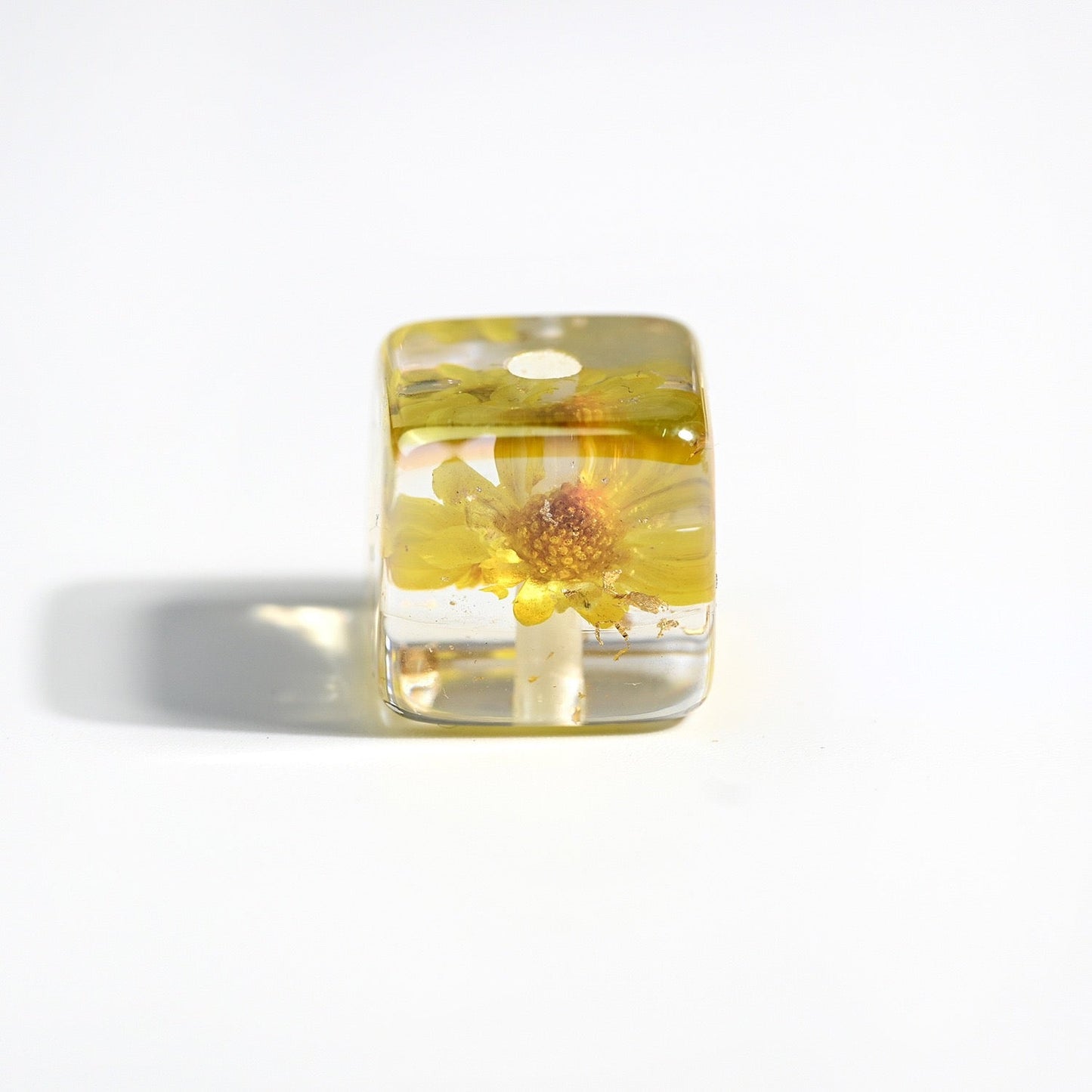 FS2120-14MM Square Dried Flower Resin Beads Mixed Color