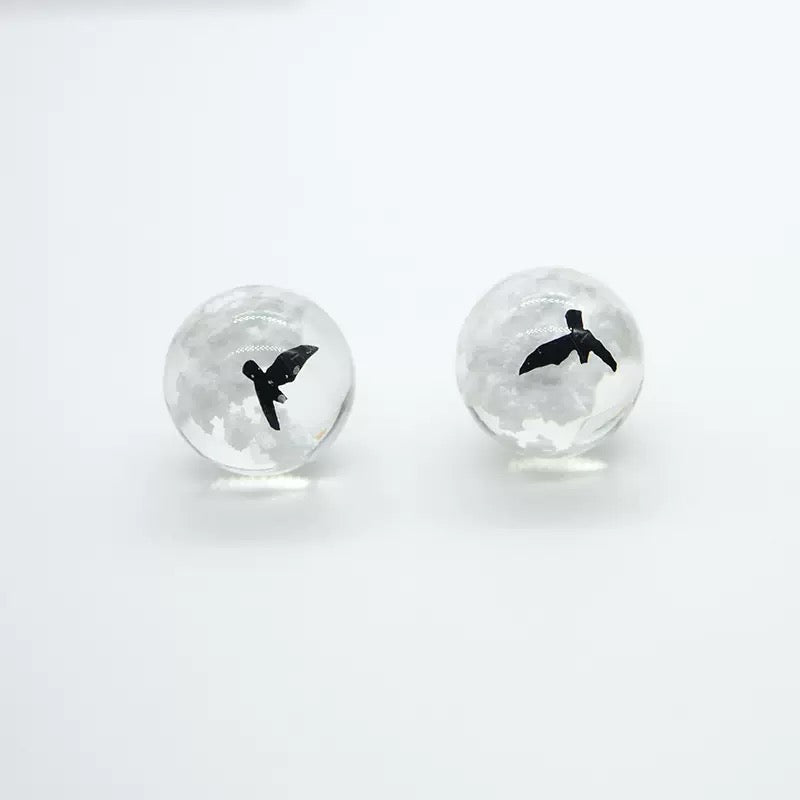 FS2404-20MM Glowing Cloud Resin Beads With Bird Inside (Not UV) Fit For Beadable Pens
