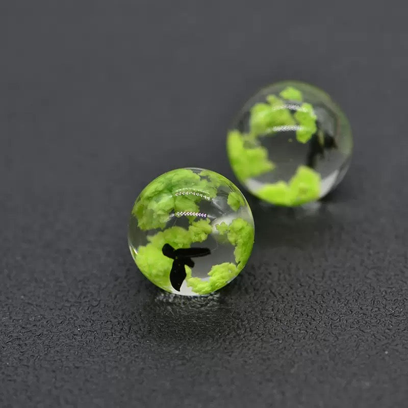 FS2404-20MM Glowing Cloud Resin Beads With Bird Inside (Not UV) Fit For Beadable Pens