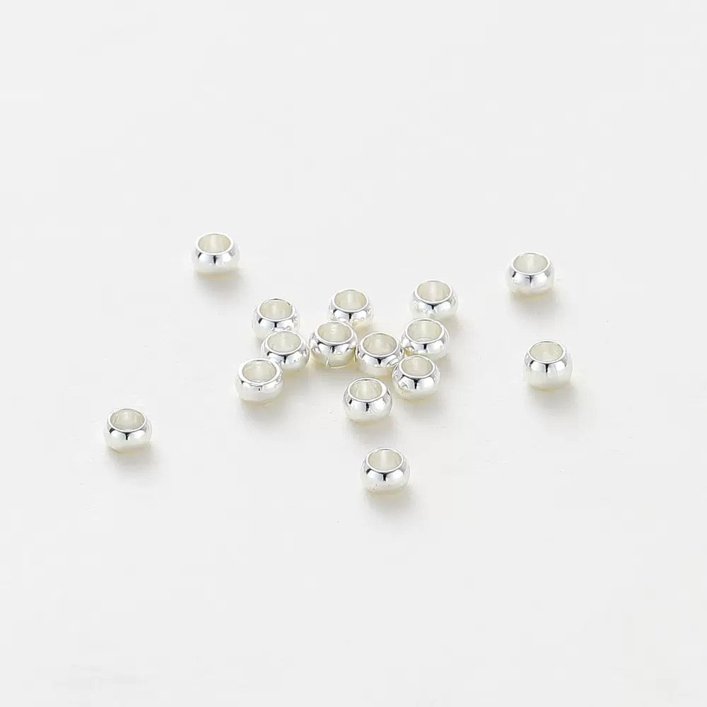 FS1814-2.5mm Sliver Crimp Beads For Making Keychain