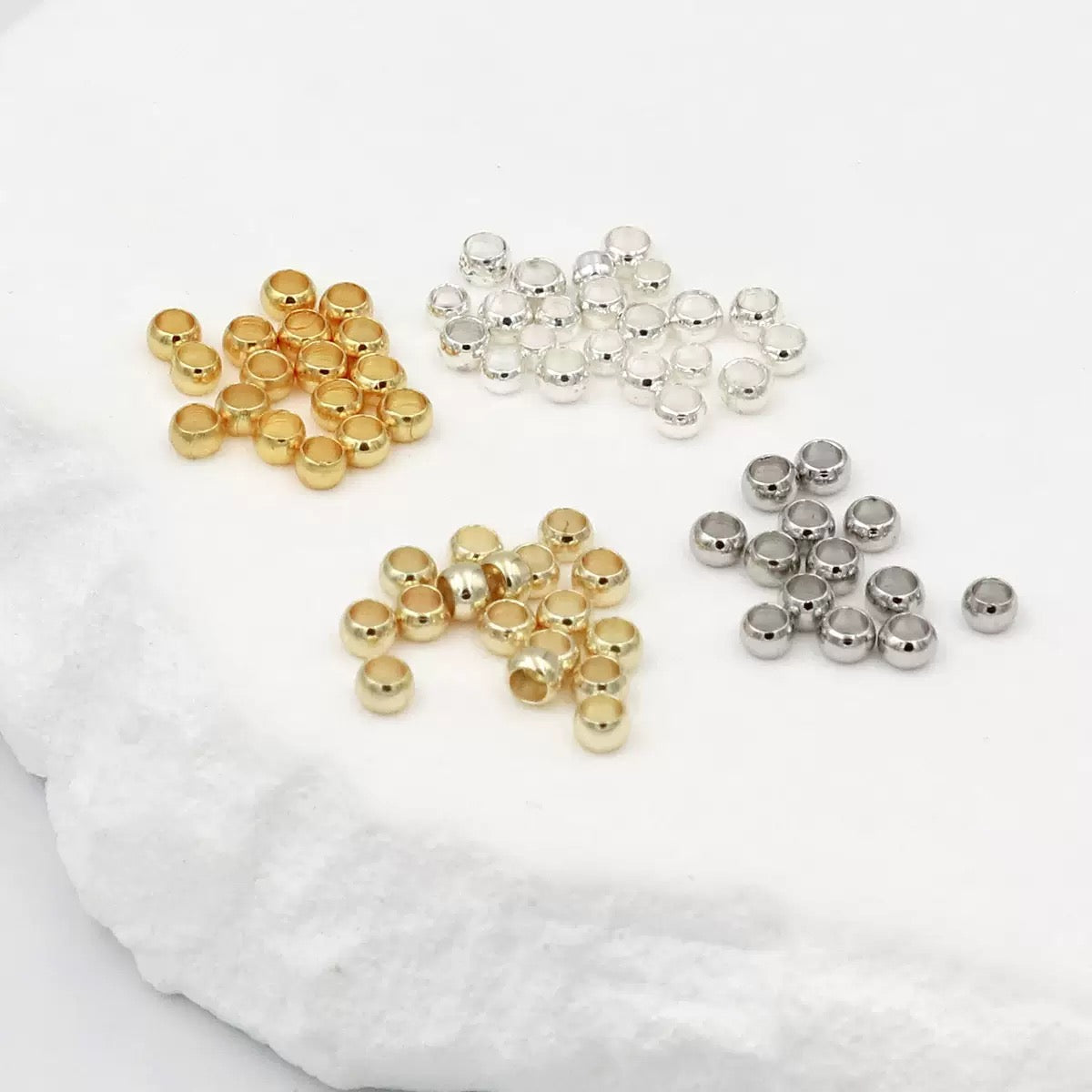 FS1814-2.5mm Sliver Crimp Beads For Making Keychain