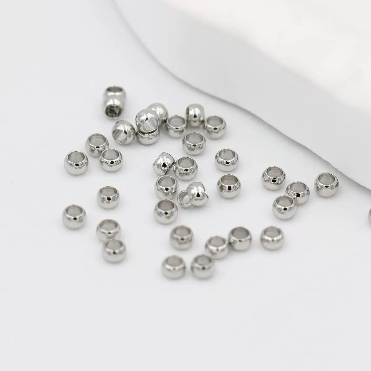 FS1814-2.5mm Sliver Crimp Beads For Making Keychain