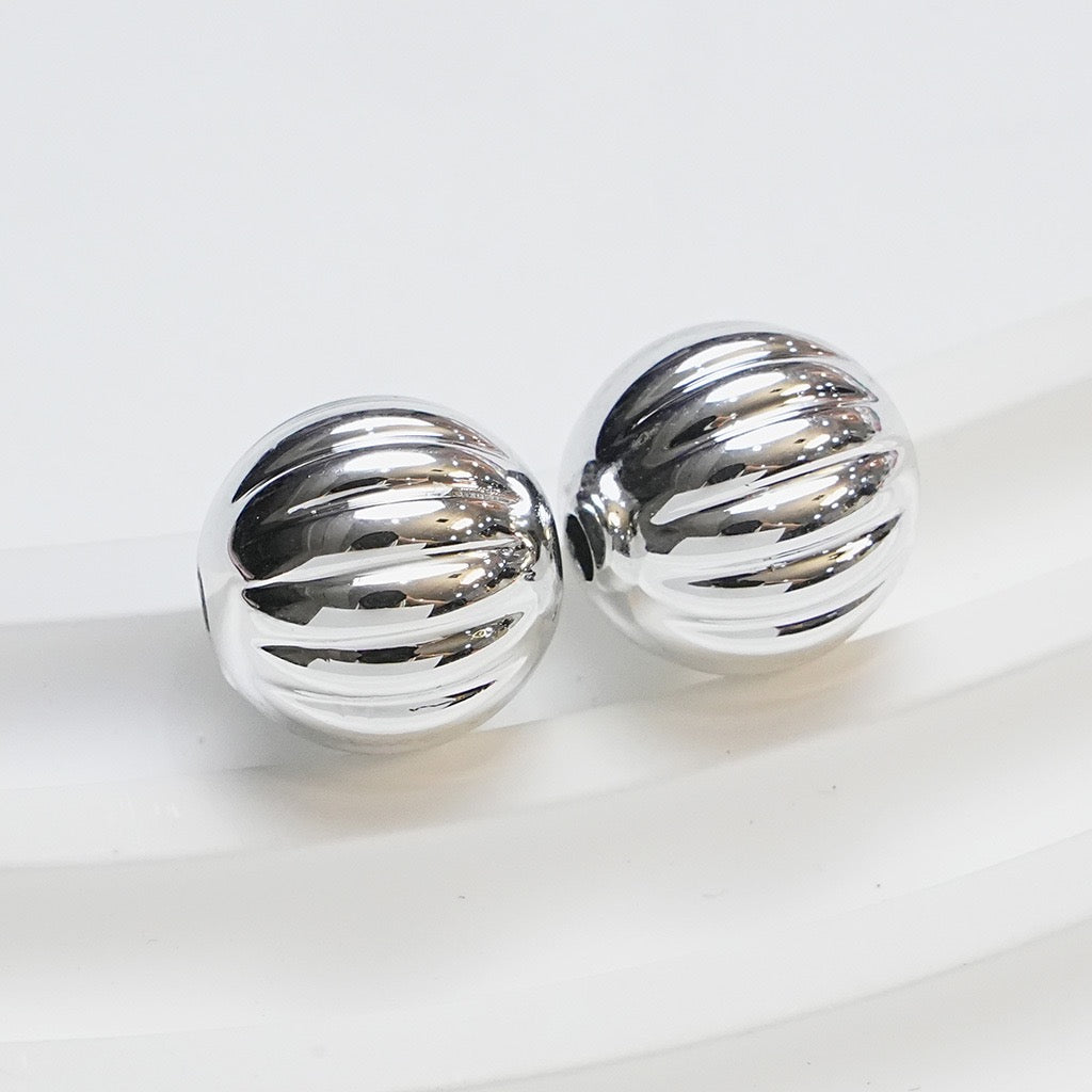 FS4217-16mm Electroplated Metalic Looking Pumpkin Beads