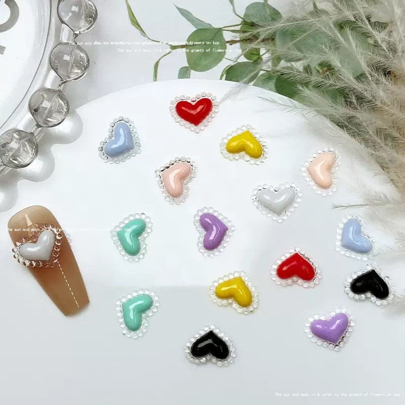 FS4518-8.3¡Á10.5mm Heart Nail Charms For Making Fancy Beads Or Fancy Beadable Pens