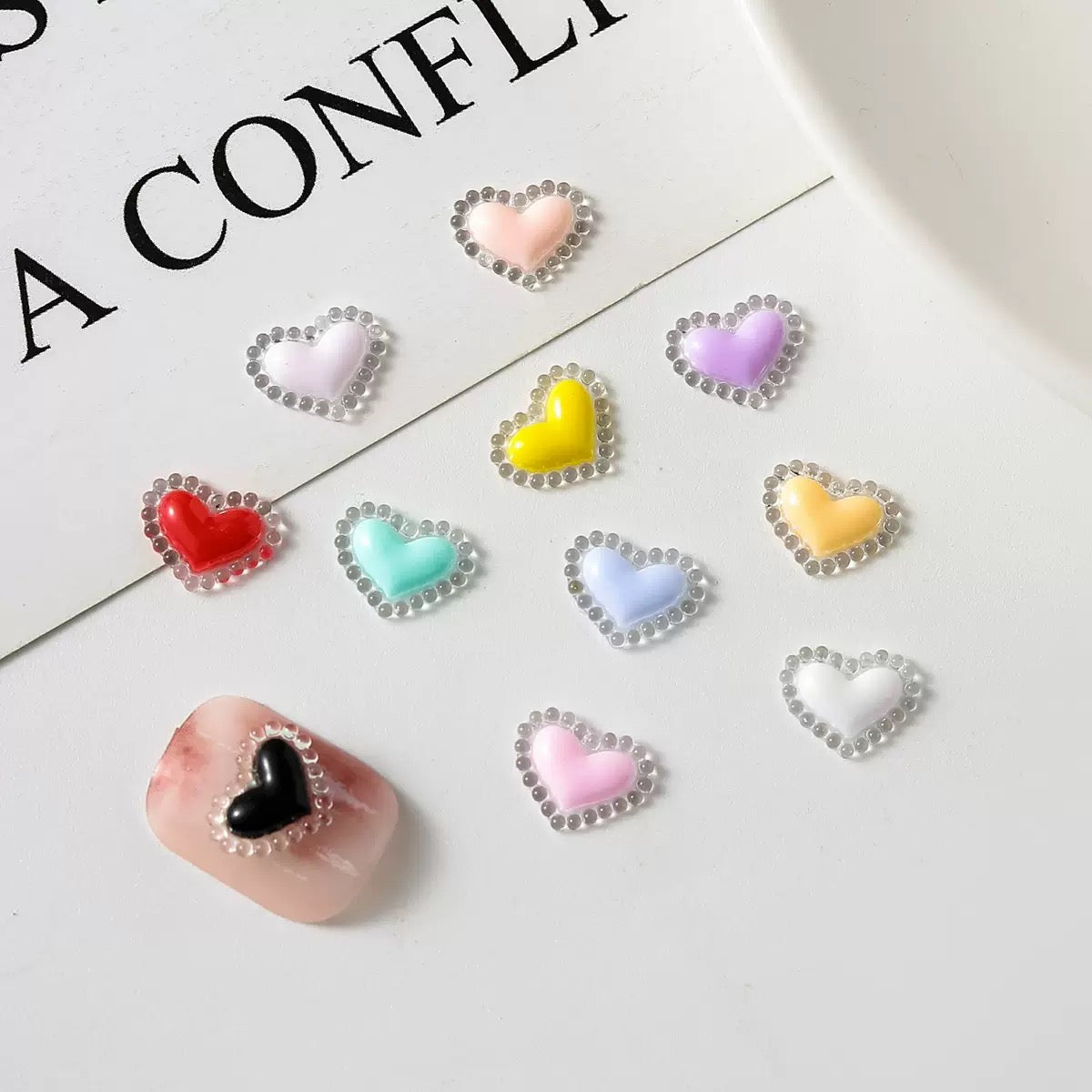 FS4518-8.3¡Á10.5mm Heart Nail Charms For Making Fancy Beads Or Fancy Beadable Pens