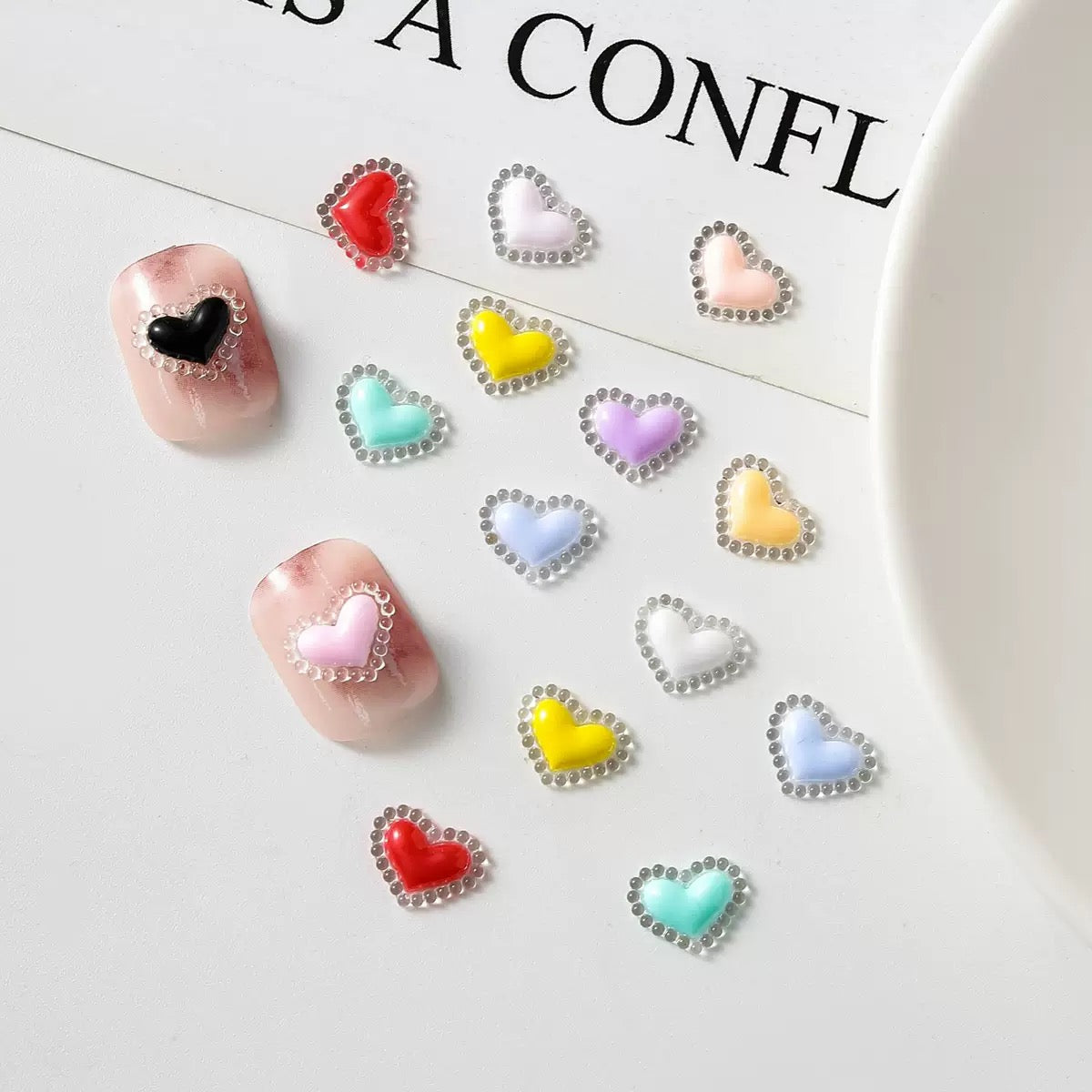FS4518-8.3¡Á10.5mm Heart Nail Charms For Making Fancy Beads Or Fancy Beadable Pens