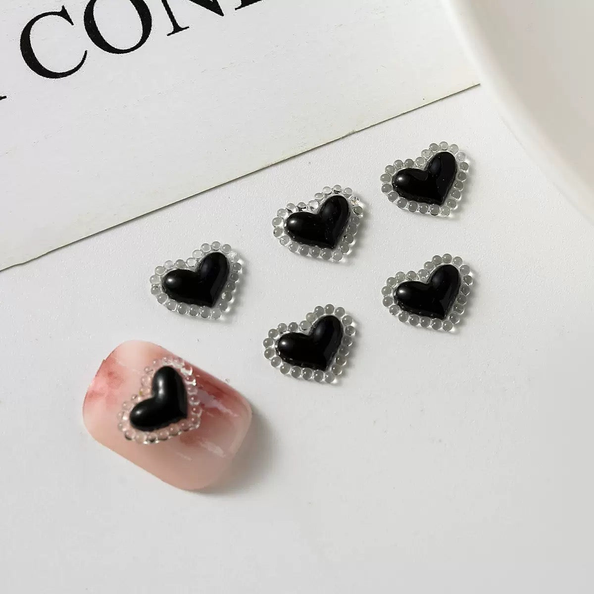 FS4518-8.3¡Á10.5mm Heart Nail Charms For Making Fancy Beads Or Fancy Beadable Pens