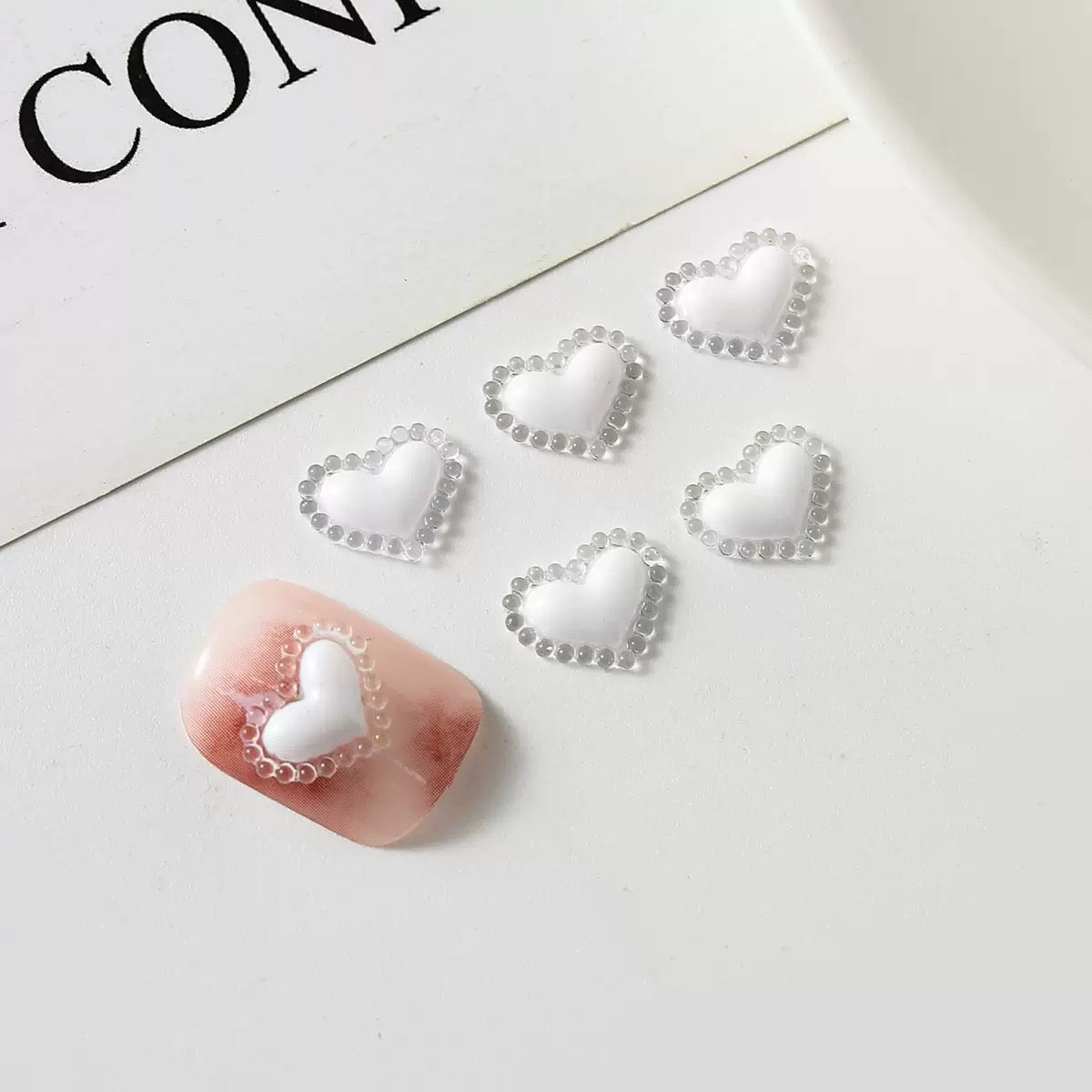 FS4518-8.3¡Á10.5mm Heart Nail Charms For Making Fancy Beads Or Fancy Beadable Pens