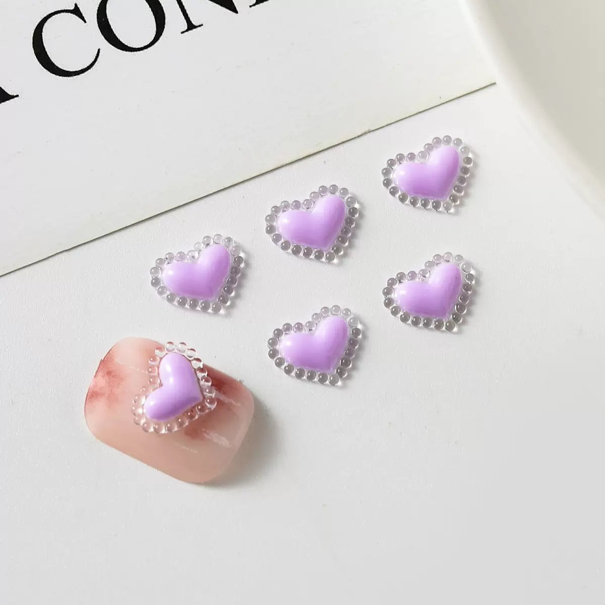 FS4518-8.3¡Á10.5mm Heart Nail Charms For Making Fancy Beads Or Fancy Beadable Pens