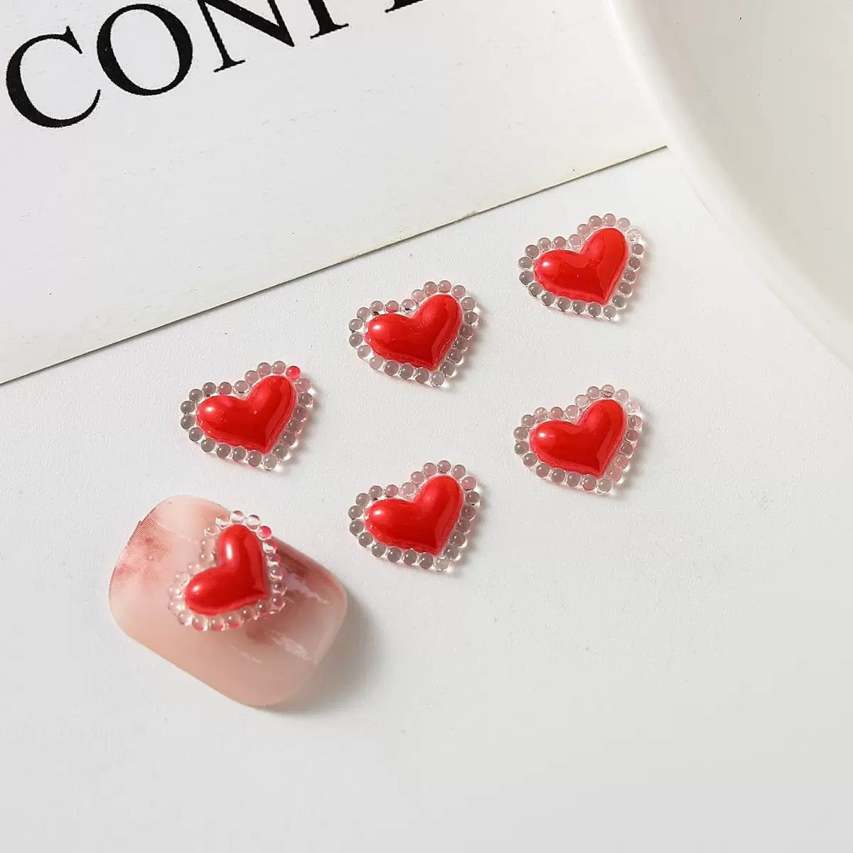 FS4518-8.3¡Á10.5mm Heart Nail Charms For Making Fancy Beads Or Fancy Beadable Pens
