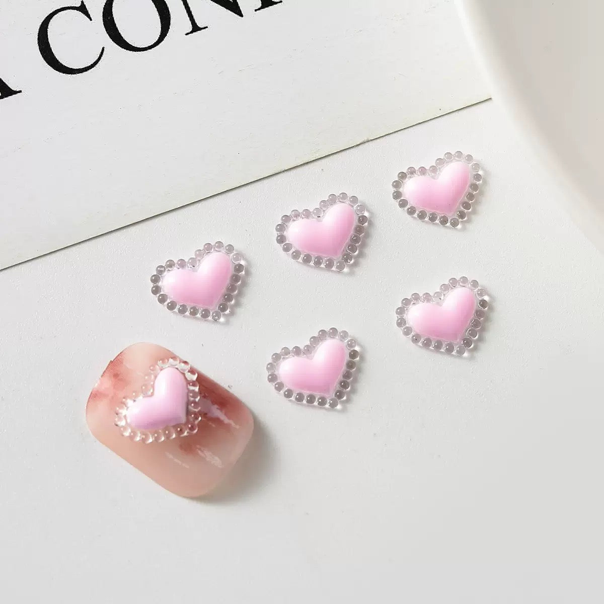 FS4518-8.3¡Á10.5mm Heart Nail Charms For Making Fancy Beads Or Fancy Beadable Pens