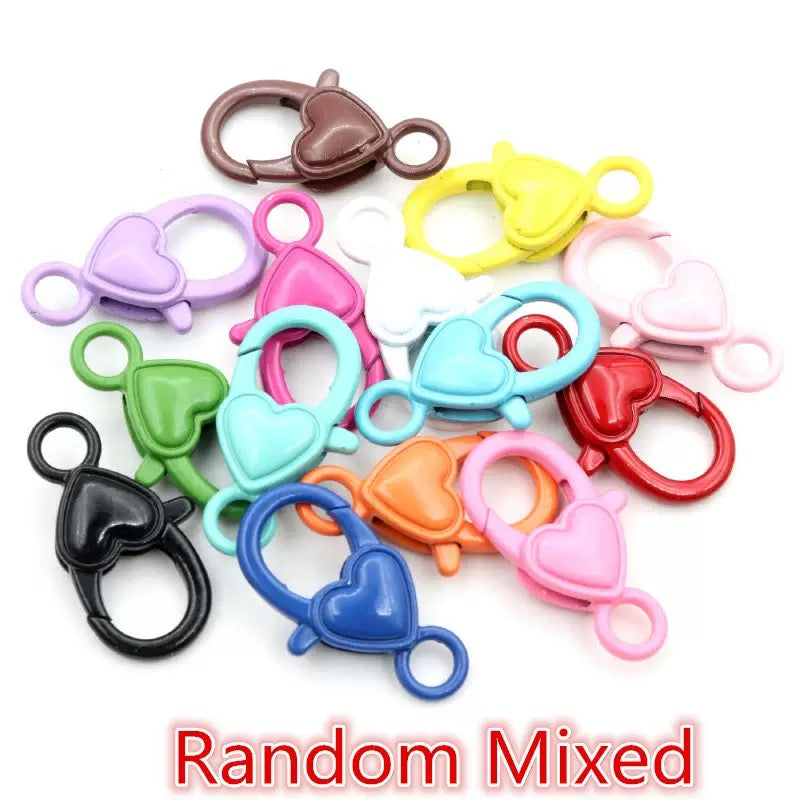 FS4663-Random Mixed Color27¡Á14mm Heart Key Ring