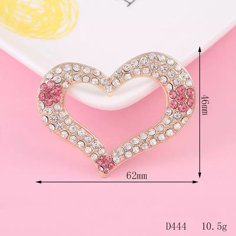 FS4686-62¡Á46mm Heart With Diamond Alloy Patch For Making Fancy Beads