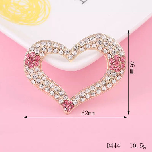 FS4686-62¡Á46mm Heart With Diamond Alloy Patch For Making Fancy Beads