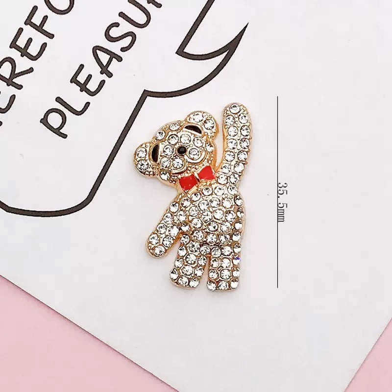 FS4691-35.5mm Diamond Bear Alloy Patch For Making Fancy Beads