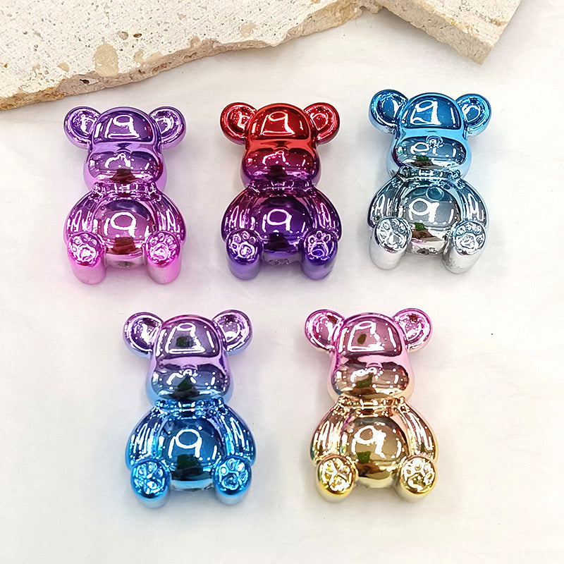 FS2326-33¡Á23mm Metallic Bear UV Shiny Acrylic Beads Fit For Beadable Pens