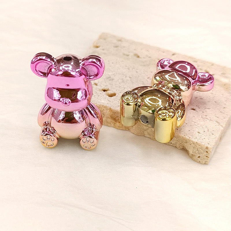 FS2326-33¡Á23mm Metallic Bear UV Shiny Acrylic Beads Fit For Beadable Pens