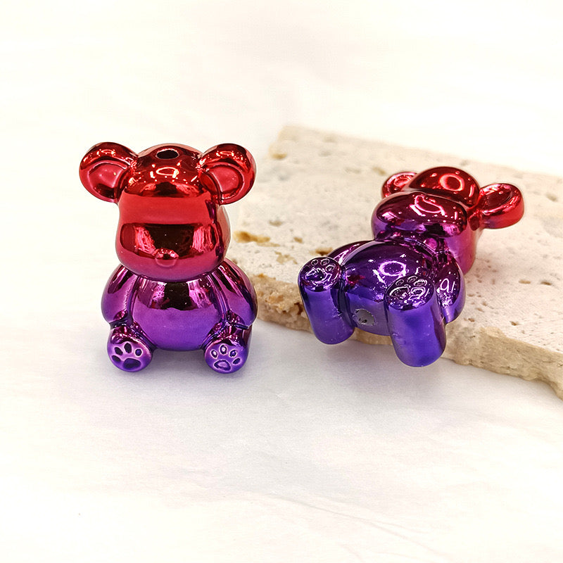 FS2326-33¡Á23mm Metallic Bear UV Shiny Acrylic Beads Fit For Beadable Pens