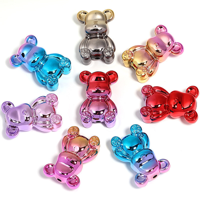FS2326-33¡Á23mm Metallic Bear UV Shiny Acrylic Beads Fit For Beadable Pens