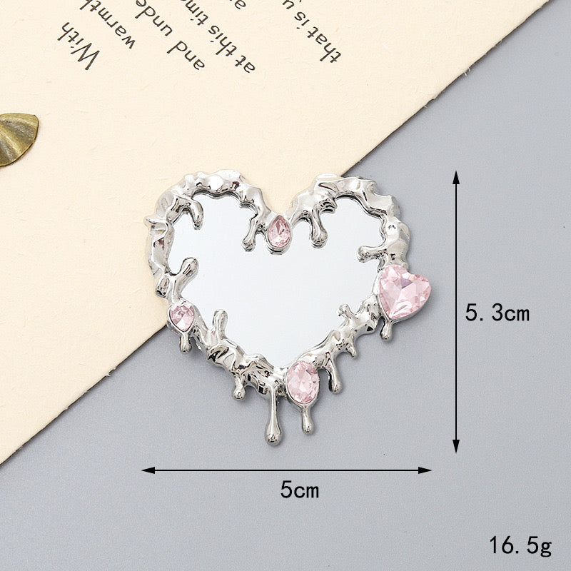 FS1773-Heart Shapes Mirror Patch For Making Fancy Beads