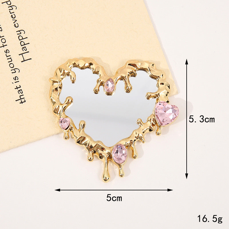 FS1773-Heart Shapes Mirror Patch For Making Fancy Beads