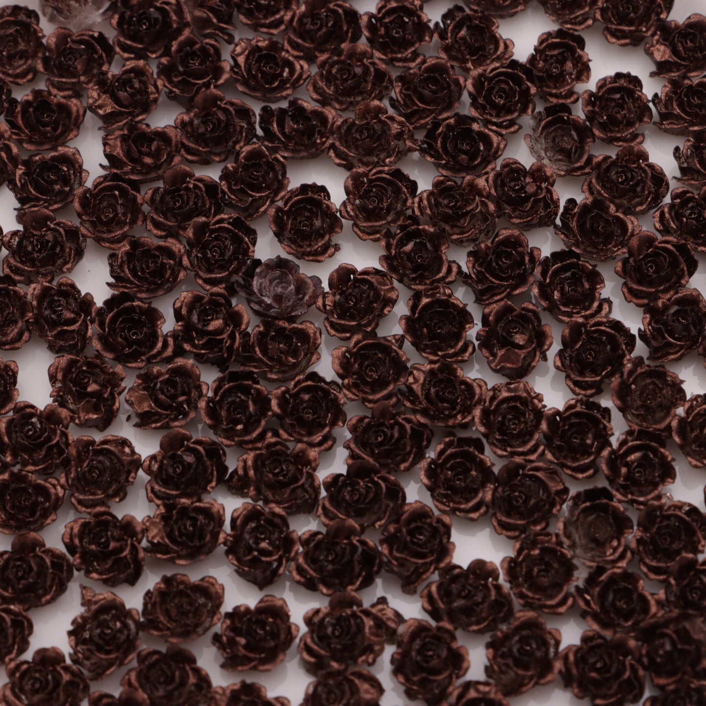 FS3968- 8mm Glowing Coffee Flower Charms, Coffee-Colored Glowing Small Flowers