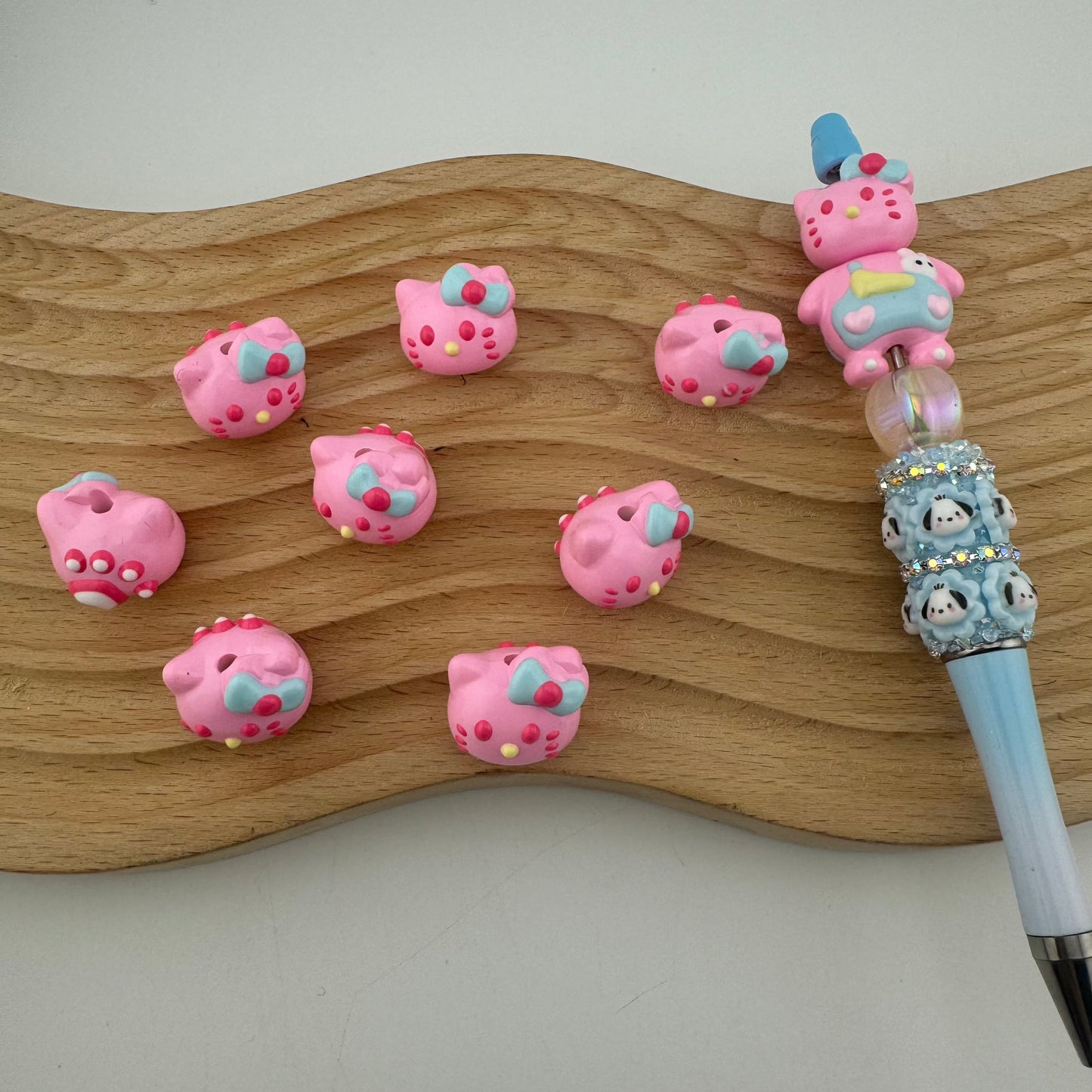 FS035- 4Mixed Color HK Head Hand Painting Acrylic Beads Fit For Beadable Pens