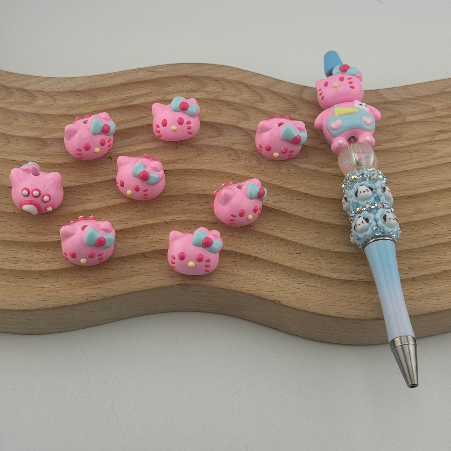 FS035- 4Mixed Color HK Head Hand Painting Acrylic Beads Fit For Beadable Pens