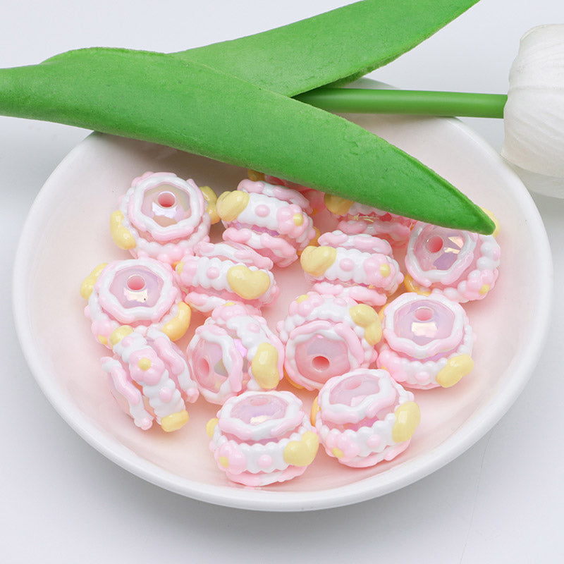 FS4391- 16mm Pink Hand-Painted Beads