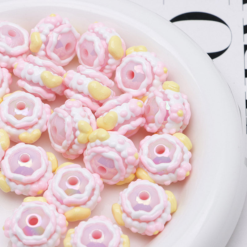 FS4391- 16mm Pink Hand-Painted Beads