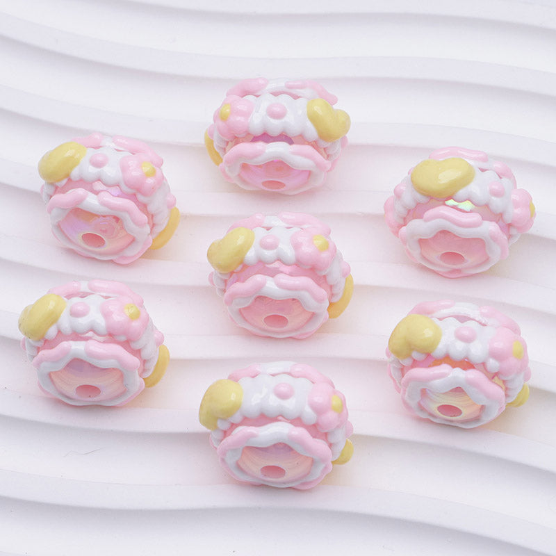 FS4391- 16mm Pink Hand-Painted Beads