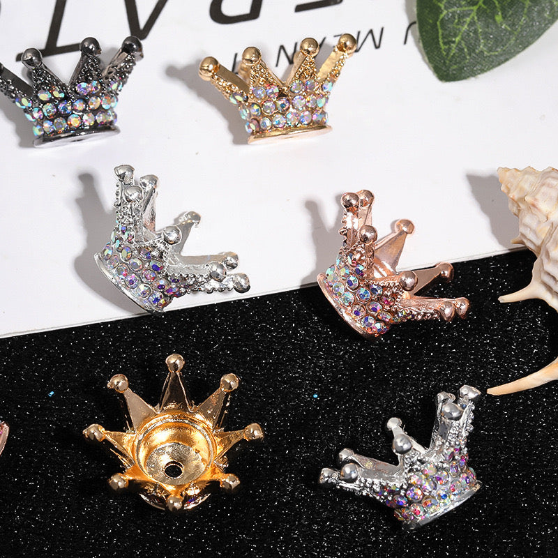 FS0908- 25MM Mixed Color Stereoscopic Diamond Crown Alloy Spacer