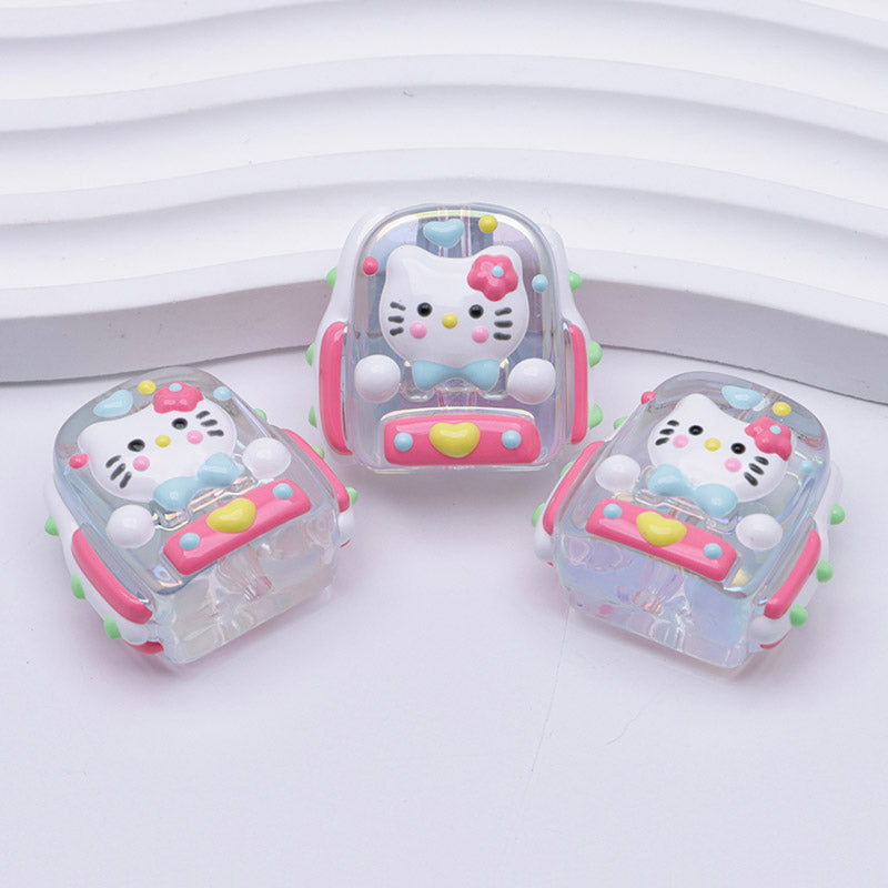FS5038- Kitty Transparent Schoolbag Hand Painted Beads