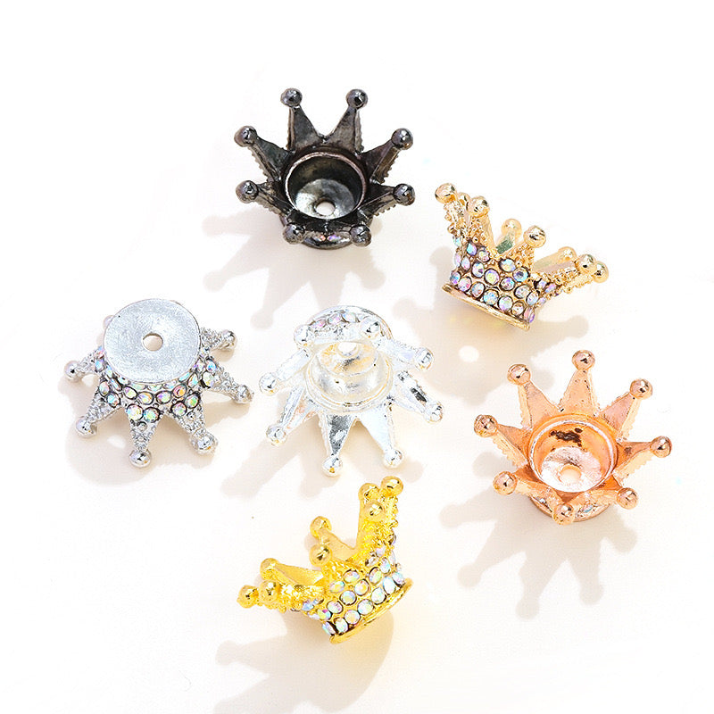 FS0908- 25MM Mixed Color Stereoscopic Diamond Crown Alloy Spacer