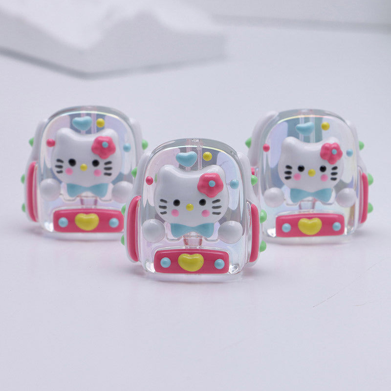 FS5038- Kitty Transparent Schoolbag Hand Painted Beads