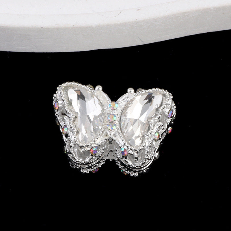 FS0359- 30MM Mixed Color UV Plating Diamond Alloy Butterfly Reads Fit For Beadable Pens
