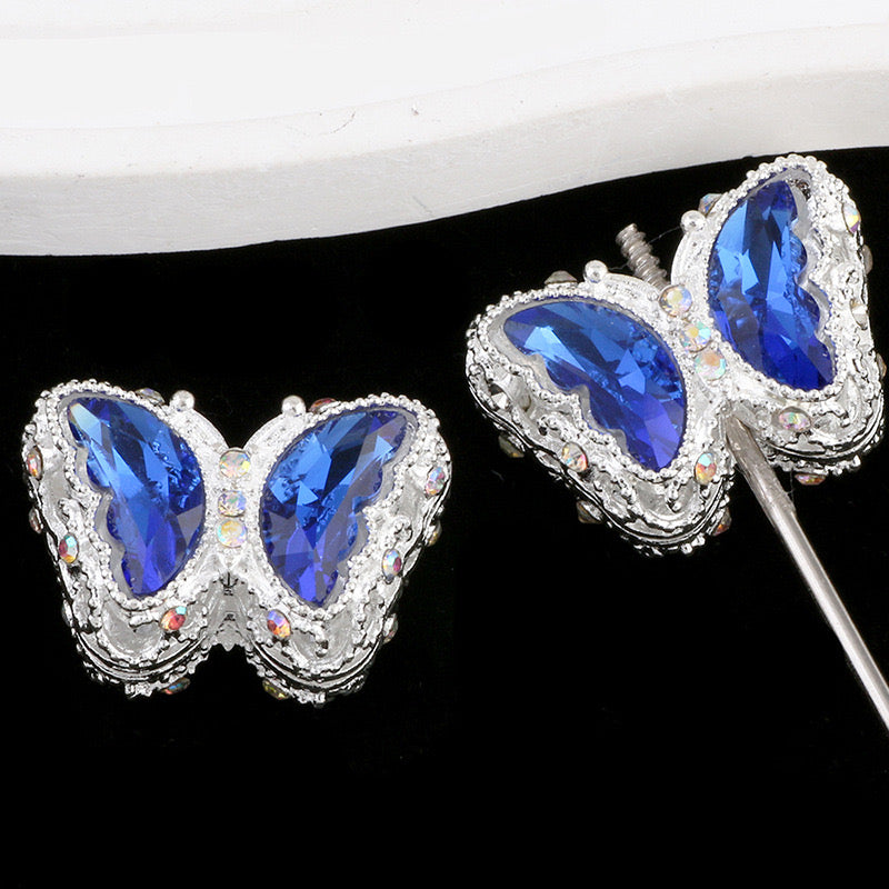 FS0359- 30MM Mixed Color UV Plating Diamond Alloy Butterfly Reads Fit For Beadable Pens