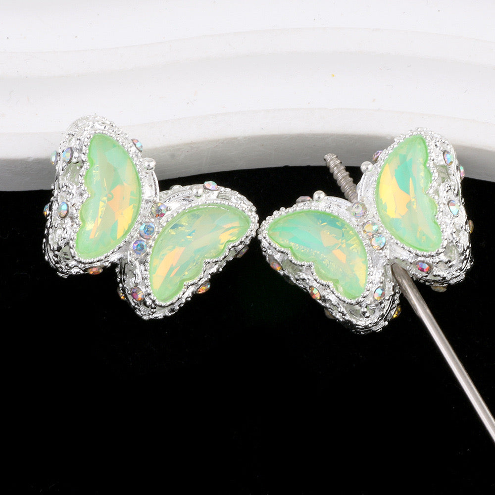 FS0359- 30MM Mixed Color UV Plating Diamond Alloy Butterfly Reads Fit For Beadable Pens