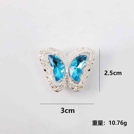 FS0359- 30MM Mixed Color UV Plating Diamond Alloy Butterfly Reads Fit For Beadable Pens