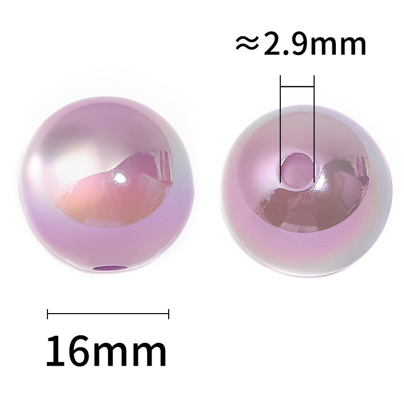 FS0361- 16MM Round Mixed Color UV Shiny Cat Eyes Resin Beads Fit For Beadable Pens