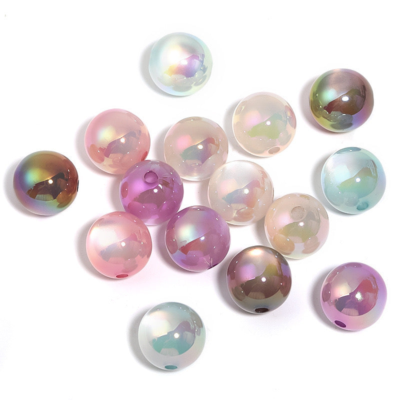 FS0361- 16MM Round Mixed Color UV Shiny Cat Eyes Resin Beads Fit For Beadable Pens