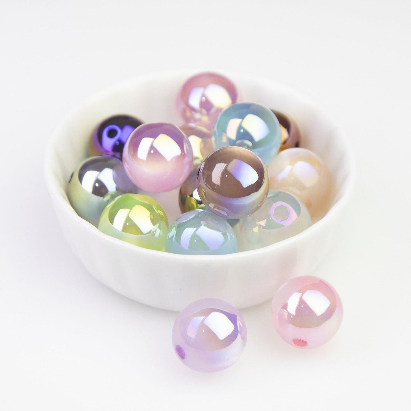 FS0361- 16MM Round Mixed Color UV Shiny Cat Eyes Resin Beads Fit For Beadable Pens