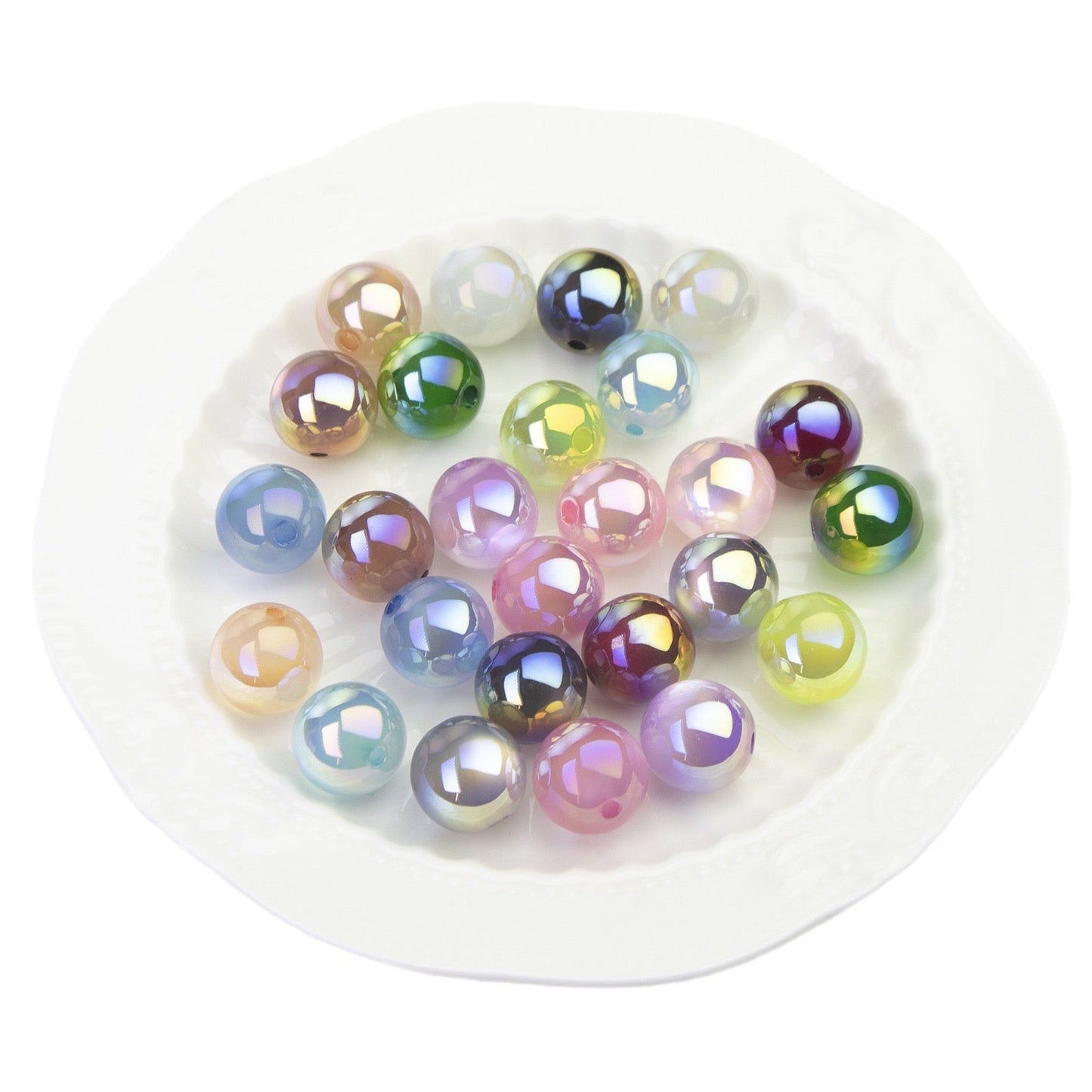 FS0361- 16MM Round Mixed Color UV Shiny Cat Eyes Resin Beads Fit For Beadable Pens