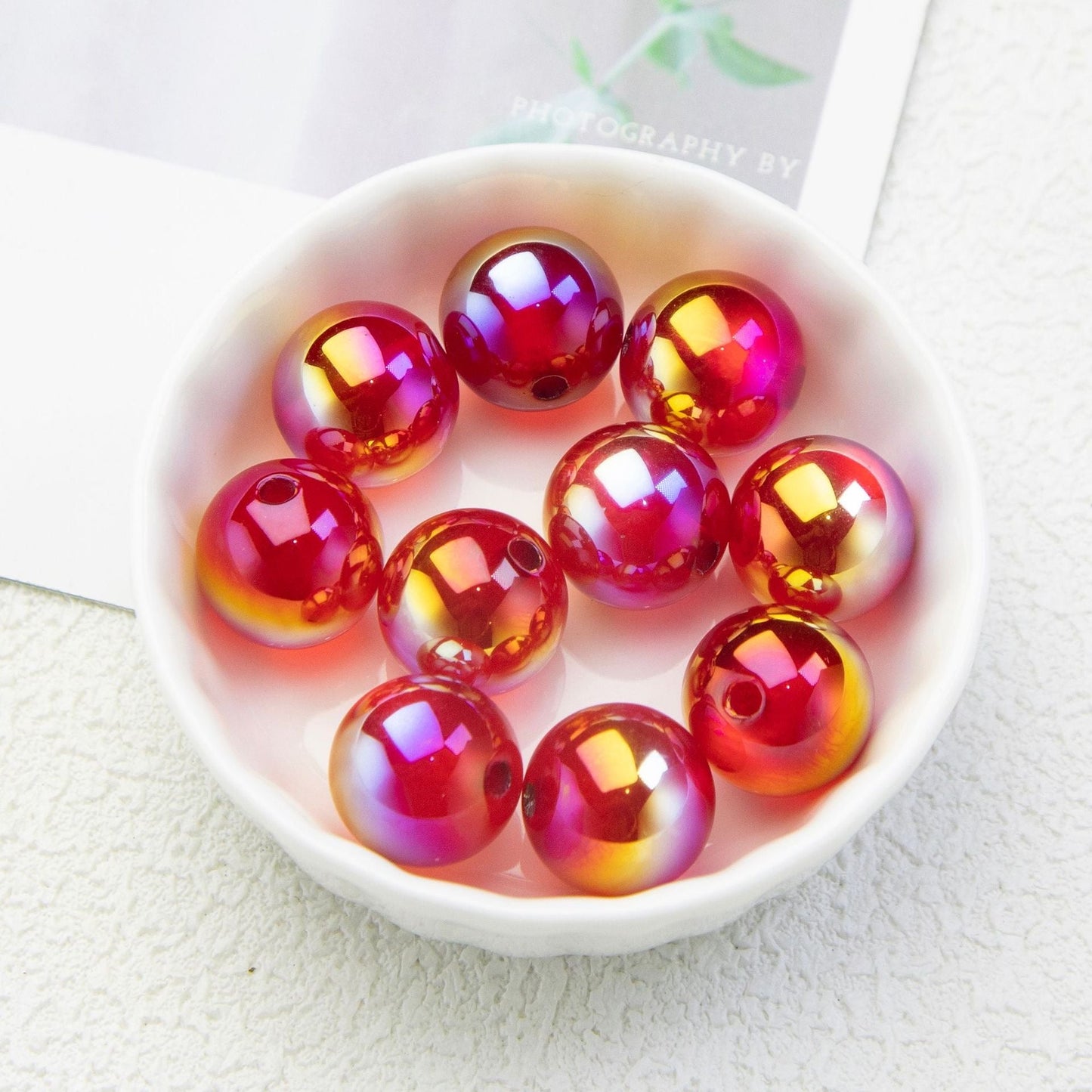 FS0361- 16MM Round Mixed Color UV Shiny Cat Eyes Resin Beads Fit For Beadable Pens