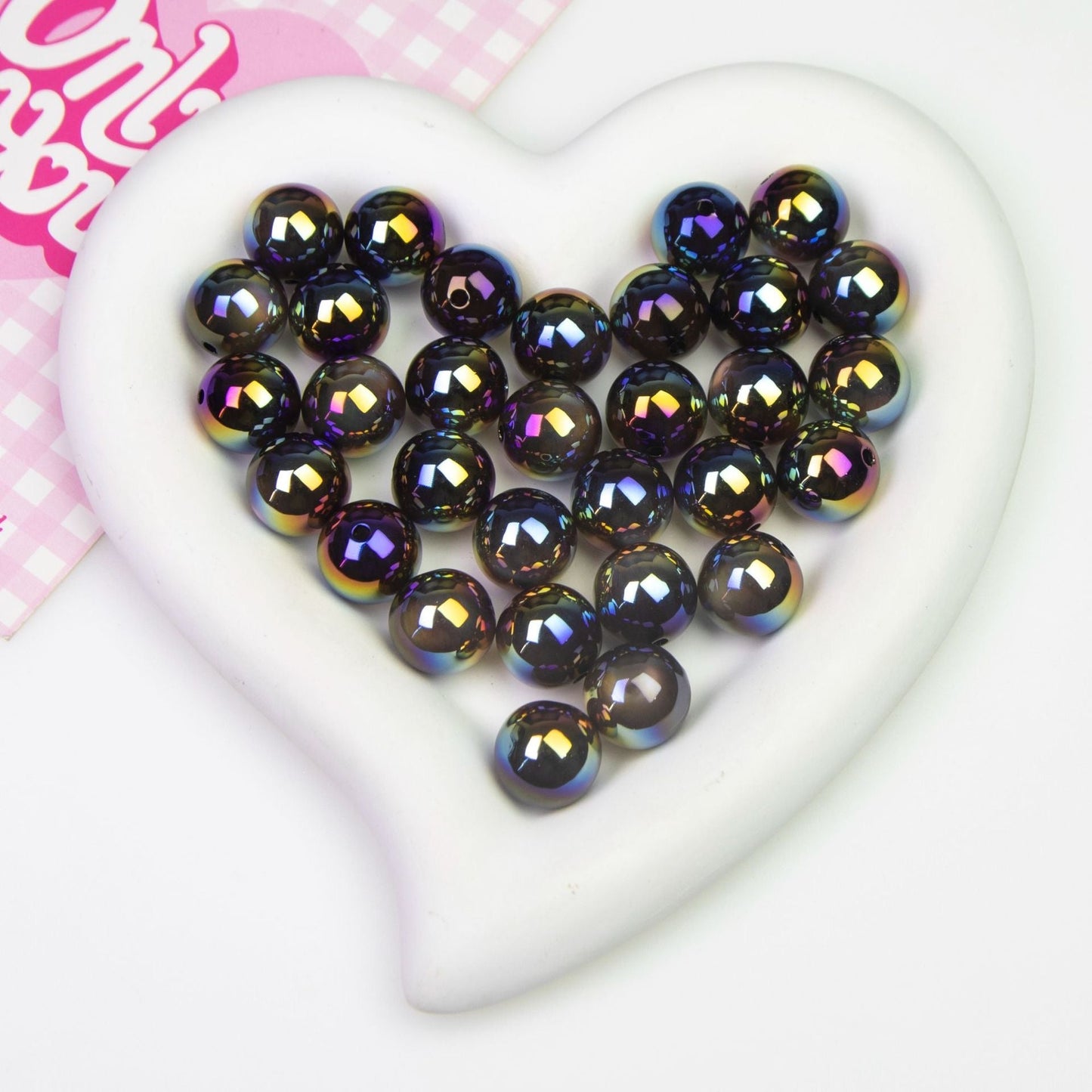 FS0361- 16MM Round Mixed Color UV Shiny Cat Eyes Resin Beads Fit For Beadable Pens