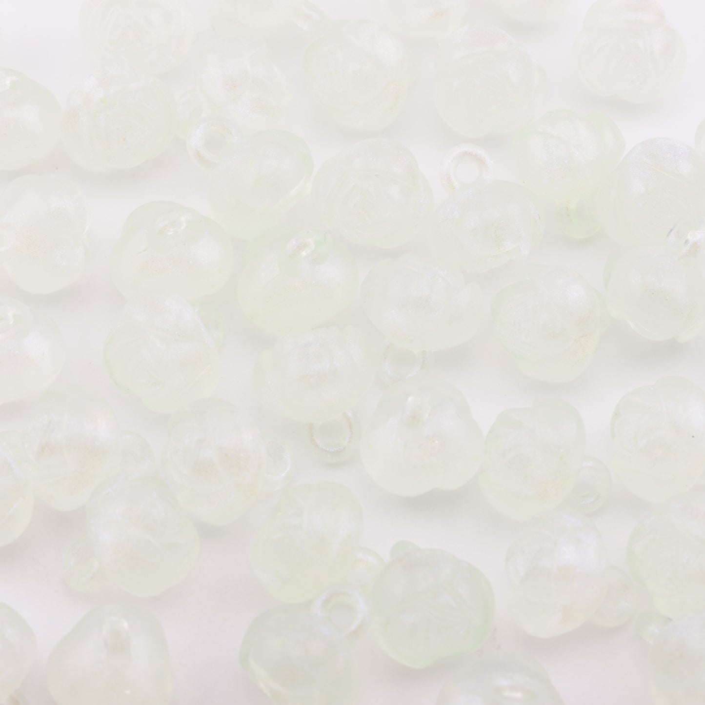 FS4106- 14mm Glowing Rose Beads Charms, Glowing And Sparkling Rose Car Hanging Pendant Beads