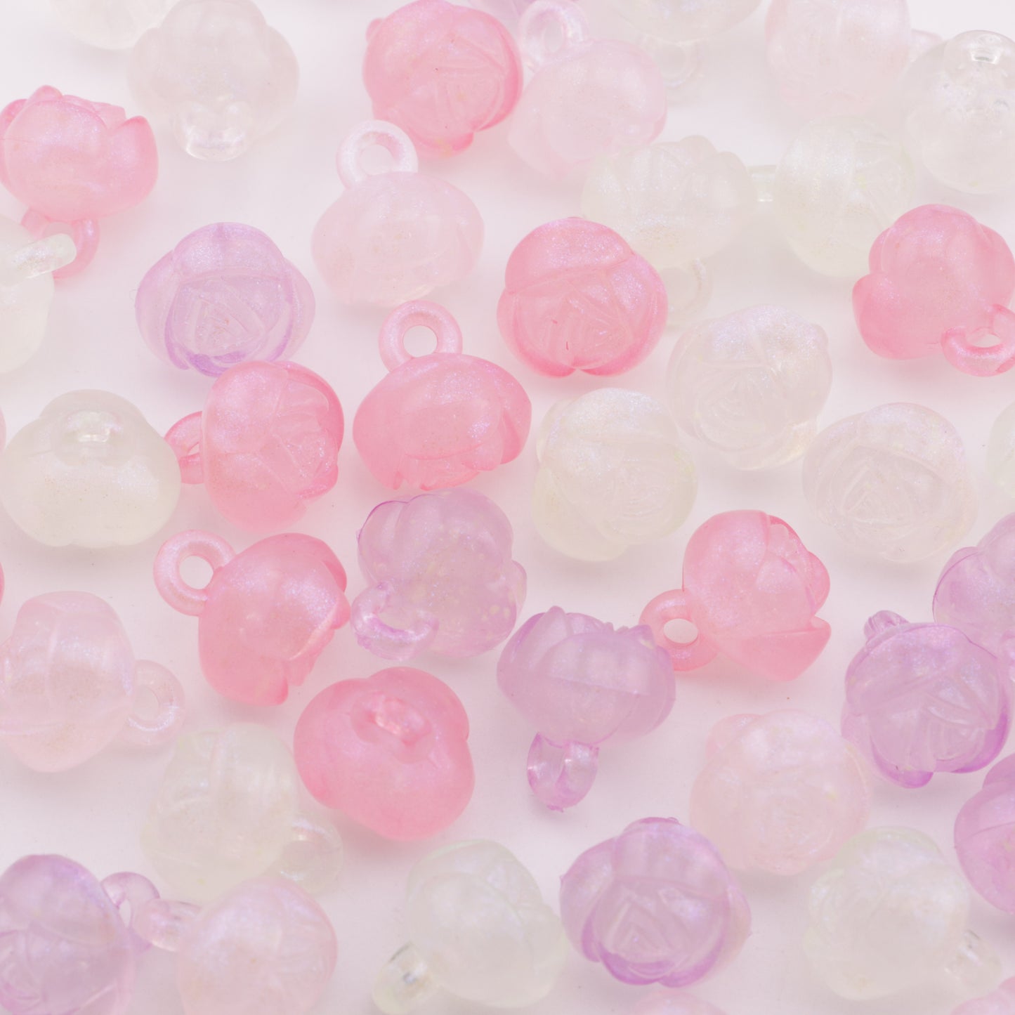 FS4106- 14mm Glowing Rose Beads Charms, Glowing And Sparkling Rose Car Hanging Pendant Beads
